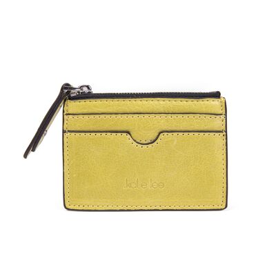 Porte-monnaie en cuir Anyssa couleur citron