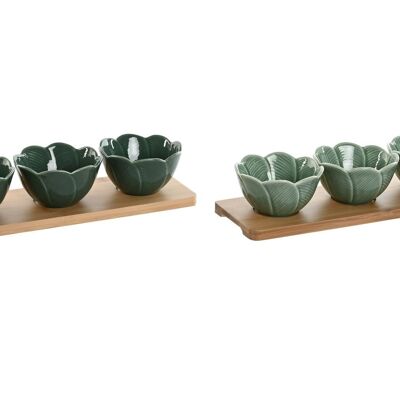 SET APERÇU 4 FEUILLES PORCELAINE 32X10X7 2 SURT. PC211481