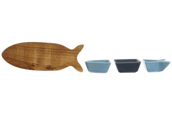 SET APERÇU 4 PORCELAINE ACACIA 28X9,7X1,3 POISSON PC211042 5