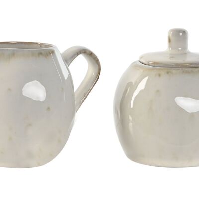 SUGAR BOWL SET 2 STONEWARE 9X9X10 350ML WHITE PC209524