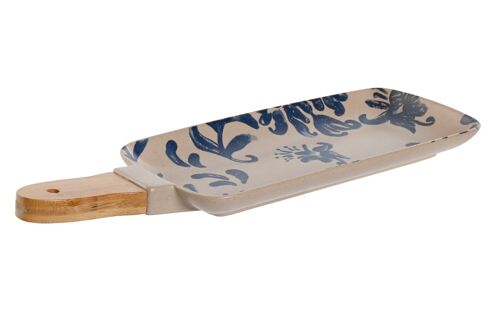 BANDEJA GRES BAMBU 33,5X11X2,3 FLORAL ASA AZUL PC209969