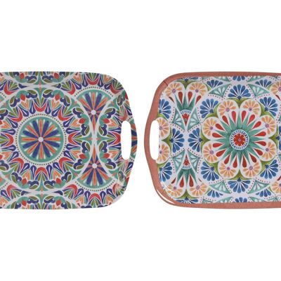 MELAMINE TRAY 36X26X2.5 MANDALA 2 SURT. PC211982