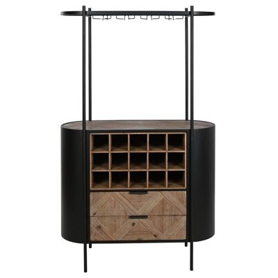 PORTE-BOUTEILLES MÉTAL SAPIN 90X40X150 NOIR MB212483