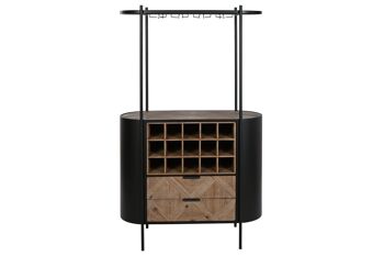 PORTE-BOUTEILLES MÉTAL SAPIN 90X40X150 NOIR MB212483 1