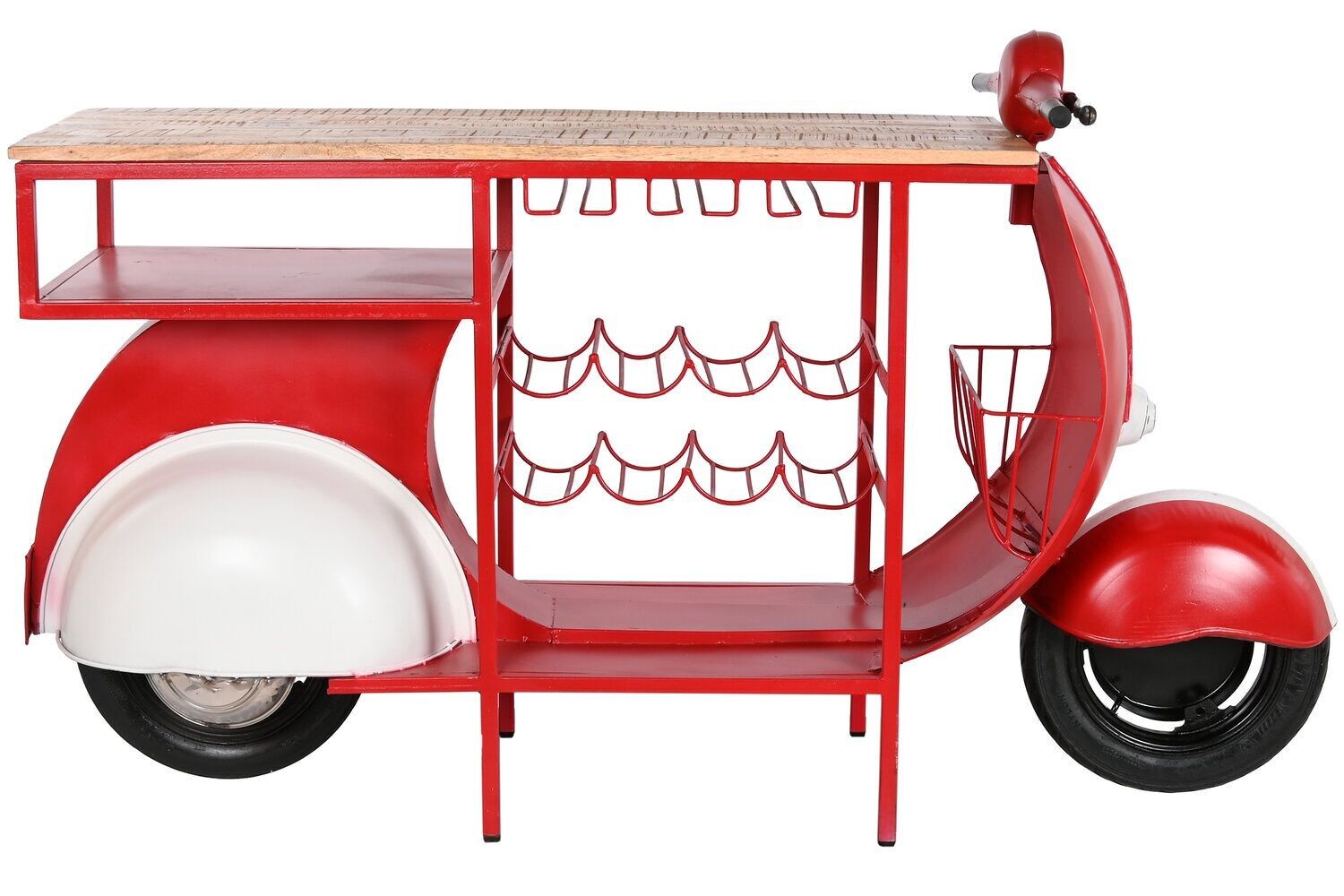 PORTABOTTIGLIE IN METALLO 165X60X100 MOTO ROSSO MB211964