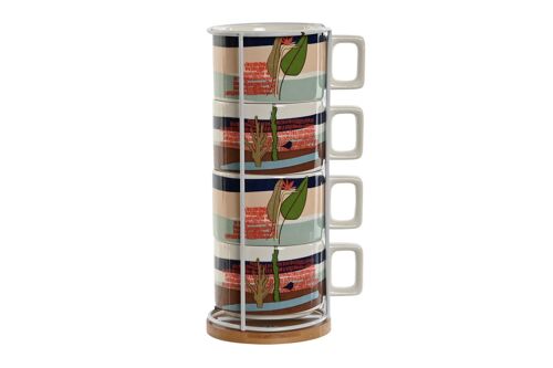 CAFE SET 4 DOLOMITE METAL 11X11X27 260 ML TEIDE PC211224