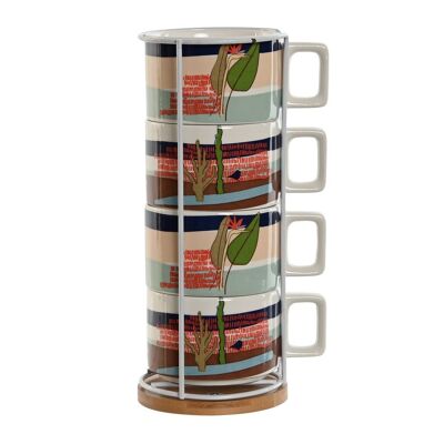 SET CAFFÈ 4 DOLOMITE METALLO 11X11X27 260 ML TEIDE PC211224