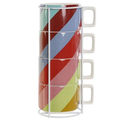 SET CAFFÈ 4 DOLOMITE METALLO 11X14X27 260 ML, PC208166