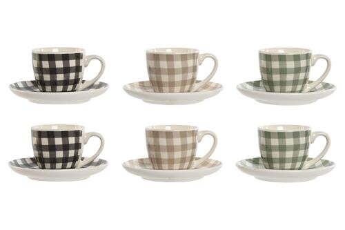 CAFE SET 6 PORCELANA 8,5X6,2X5,5 90ML, VICHY PC209509