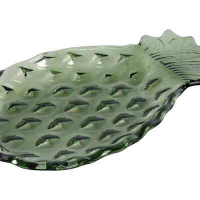 GLASS CENTER TABLE 20X12X1.5 GREEN PINEAPPLE BD212891