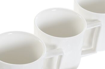 SERVICE À CAFÉ 6 PORCELAINE BAMBOU 26X12X25 90ML, BLANC PC188267 4