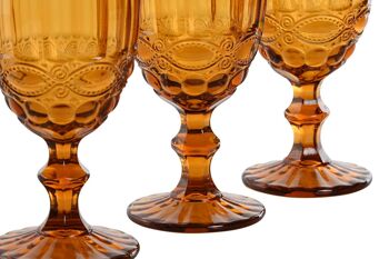 SET DE TASSES 6 VERRES 8X8X15,5 240ML AMBRE RELIEF PC211455 2