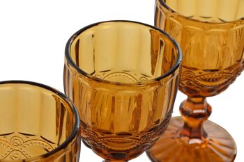 SET DE TASSES 6 VERRES 8X8X15,5 240ML AMBRE RELIEF PC211455 3