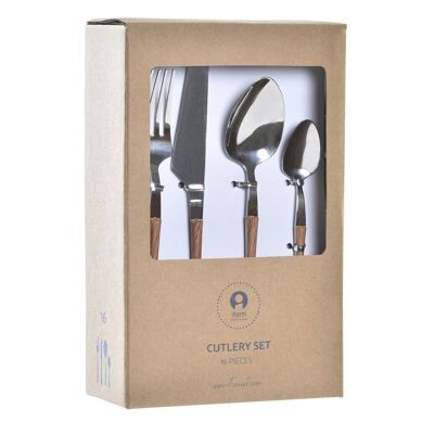 CUTLERY SET 16 STAINLESS STEEL 2.6X1X23 2MM SILVER PC193812