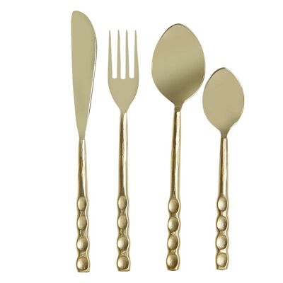 CUTLERY SET 16 STAINLESS STEEL 4.5X1.5X21 GOLDEN RELIEF PC208441
