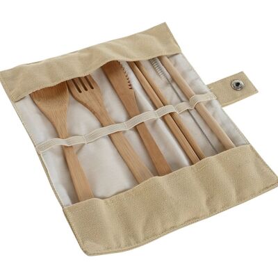 CUTLERY SET 6 BAMBOO COTTON 3.7X1X20 NATURAL PC209946