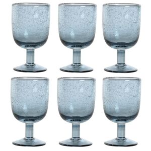 SET DE TASSES 6 VERRES 8X8X14 300ML BULLES BLEUES PC212515