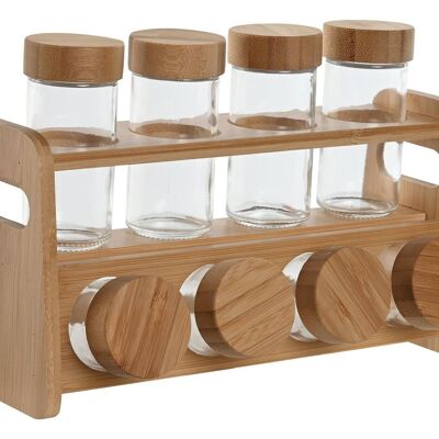 GEWÜRZSCHALEN-SET 9 BAMBUSGLAS 26X12X18 90ML PC212541