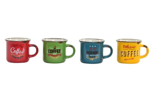 MUG PORCELANA 7,5X5,7X5 70 RETRO CAFE 4 SURT. SM145742