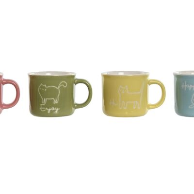 MUG PORCELANA 8,5X6,5X5,5 70ML GATOS 4 SURT. PC211998