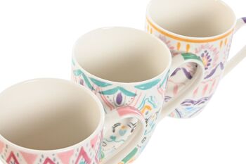 MUG PORCELAINE 9X7,6X10,6 400ML, BOHO 4 SURT. PC212595 3