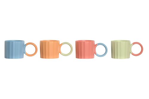 MUG PORCELANA NEW BONE 10X8,3X7,4 260ML, 4 SURT. PC211444