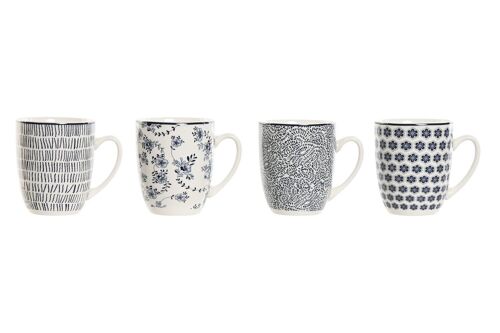 MUG SET 4 PORCELANA 12X9X10,5 340ML AZUL PC212736