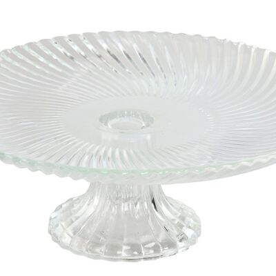 ASSIETTE EN VERRE 20,5X20,5X7,5 TRANSPARENT RAYÉ PC212528