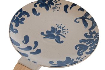 ASSIETTE GRÈS BAMBOU 30,5X20,5X2,5 MANCHE BLEU FLORAL PC209966 2