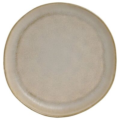 ASSIETTE GRÈS ÉMAILLÉ 20,6X20,6X2 BEIGE USÉ PC209484