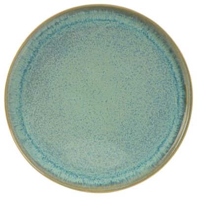 ENAMELED STONEWARE PLATE 27.5X27.5X2 TURQUOISE PC212051