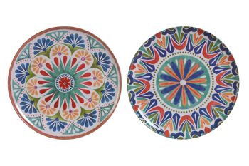 ASSIETTE MÉLAMINE 28X28X1 MANDALA 2 ASSORT. PC211976 1