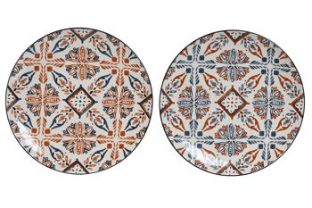 ASSIETTE PORCELAINE 26,5X26,5X2 BOHO 2 SURT. PC212727 1