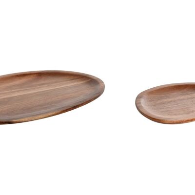 JEU D'ASSIETTES 2 ACACIA 26X18X1,6 OVALE NATUREL PC212892