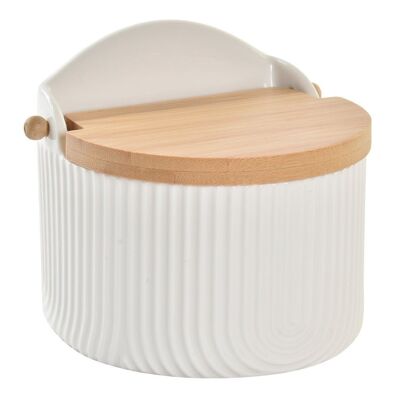 SALIÈRE EN PORCELAINE BAMBOU 12X10X11 BLANC PC193607