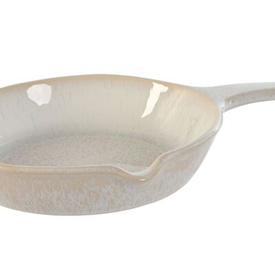 ENAMELED STONEWARE FRYING PAN 31X20.5X4 SERVING WHITE PC209494