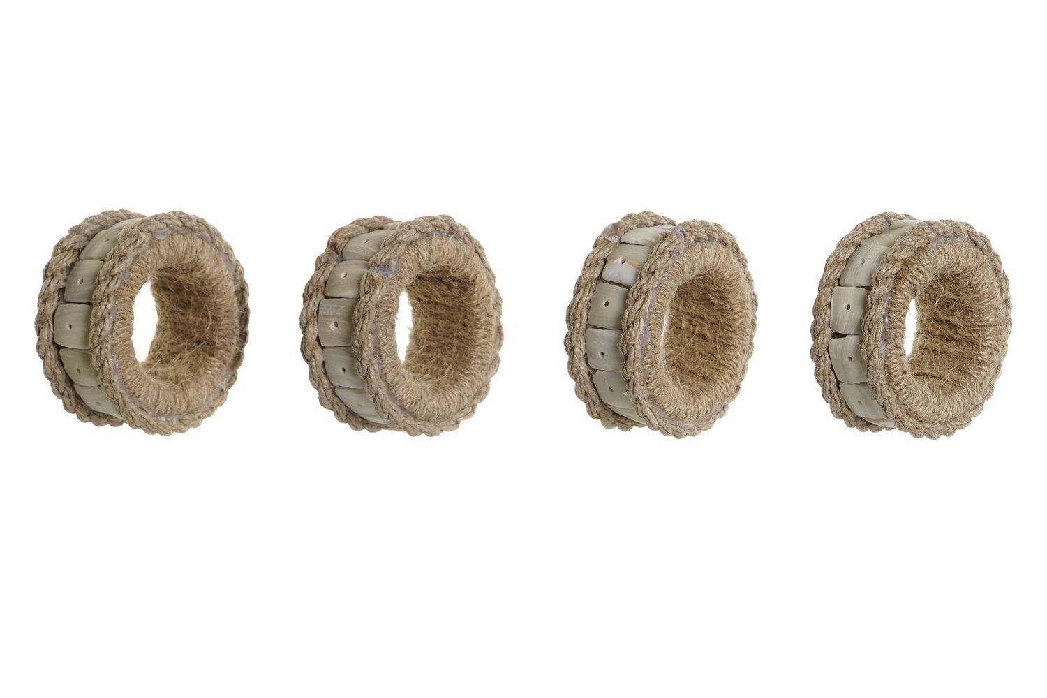 PORTATOVAGLIOLI SET 4 RESINA JUTA 6X3X6 NATURALE PC208447