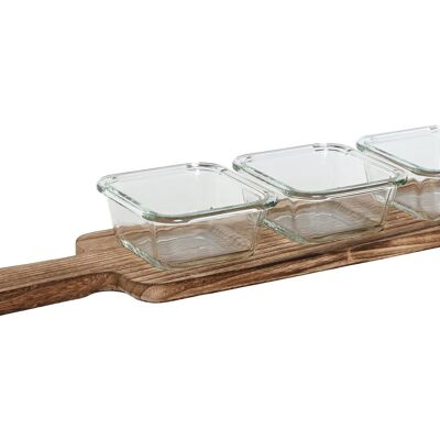 APPETIZER BOARD SET 4 GLASS 43X10X5.5 140ML PC212550