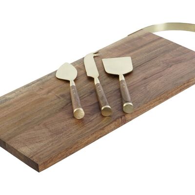 ENSEMBLE DE 4 PLANCHES À DÉCOUPER ACACIA INOX 46,5X17,7X2 NATUREL PC208446