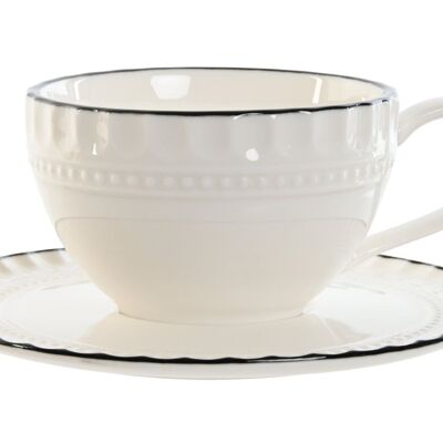 ENSEMBLE TASSES ET ASSIETTES PORCELAINE 12,5X12,5X5,3 125ML PC211489