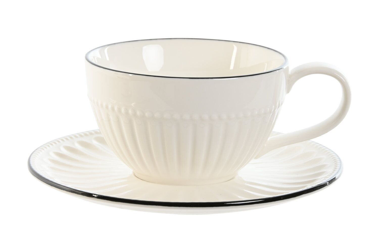 SET TAZZA E PIATTO IN PORCELLANA 15.5X15.5X6.7 250ML PC211488