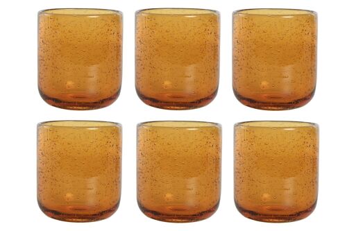 VASO SET 6 CRISTAL 8,3X8,3X9,3 320ML BURBUJAS PC212517