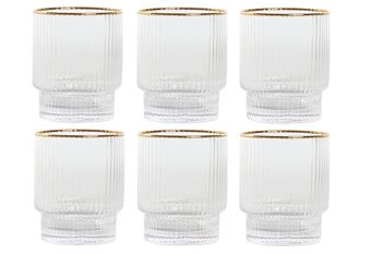 SET DE VERRES 6 CRISTAL 8X8X10 320ML RAYÉ PC212508 1