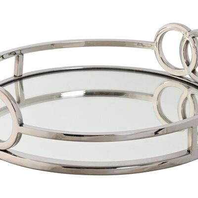 MIRROR STEEL DECORATION TRAY 28X28X7 CHROME PLATED DH212783