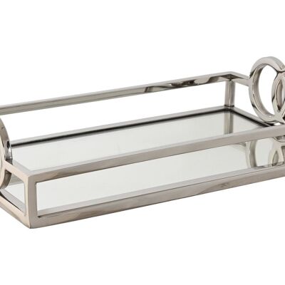 PLATEAU DE DÉCORATION MIROIR EN ACIER 30X17X7 CHROME DH212784