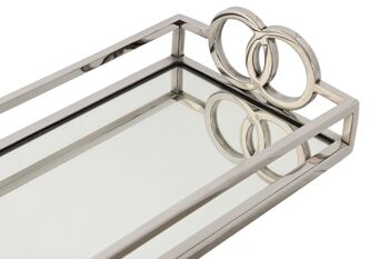 PLATEAU DE DÉCORATION MIROIR EN ACIER 30X17X7 CHROME DH212784 2