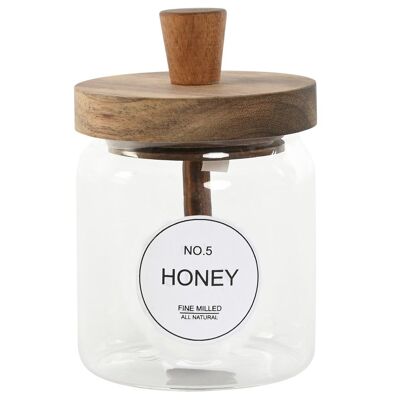 ACACIA BOROSILICATE JAR 9X9X13.3 500ML HONEY PC210090