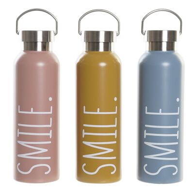 STAINLESS STEEL BOTTLE 7X7X24 550ML DOUBLE WALL 3 ASSORTMENTS. PC194403