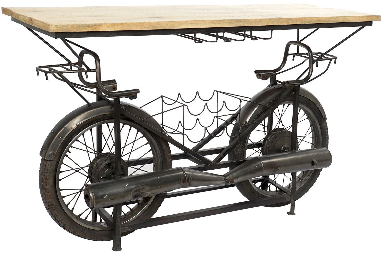 MANIGLIA PORTABOTTIGLIE IN METALLO 155X56,5X96,5 MOTO NERO MB161865