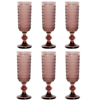 BECHERSET 6 GLAS 7X7X20 150ML, ROSA PC209954